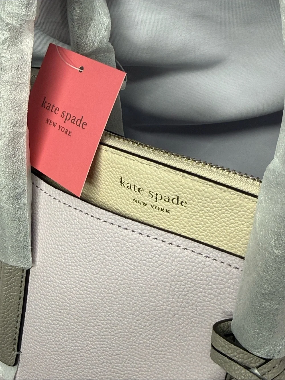 (new+tag) Kate Spade Margaux Large Satchel Lilac & Cream Leather Two-Tone